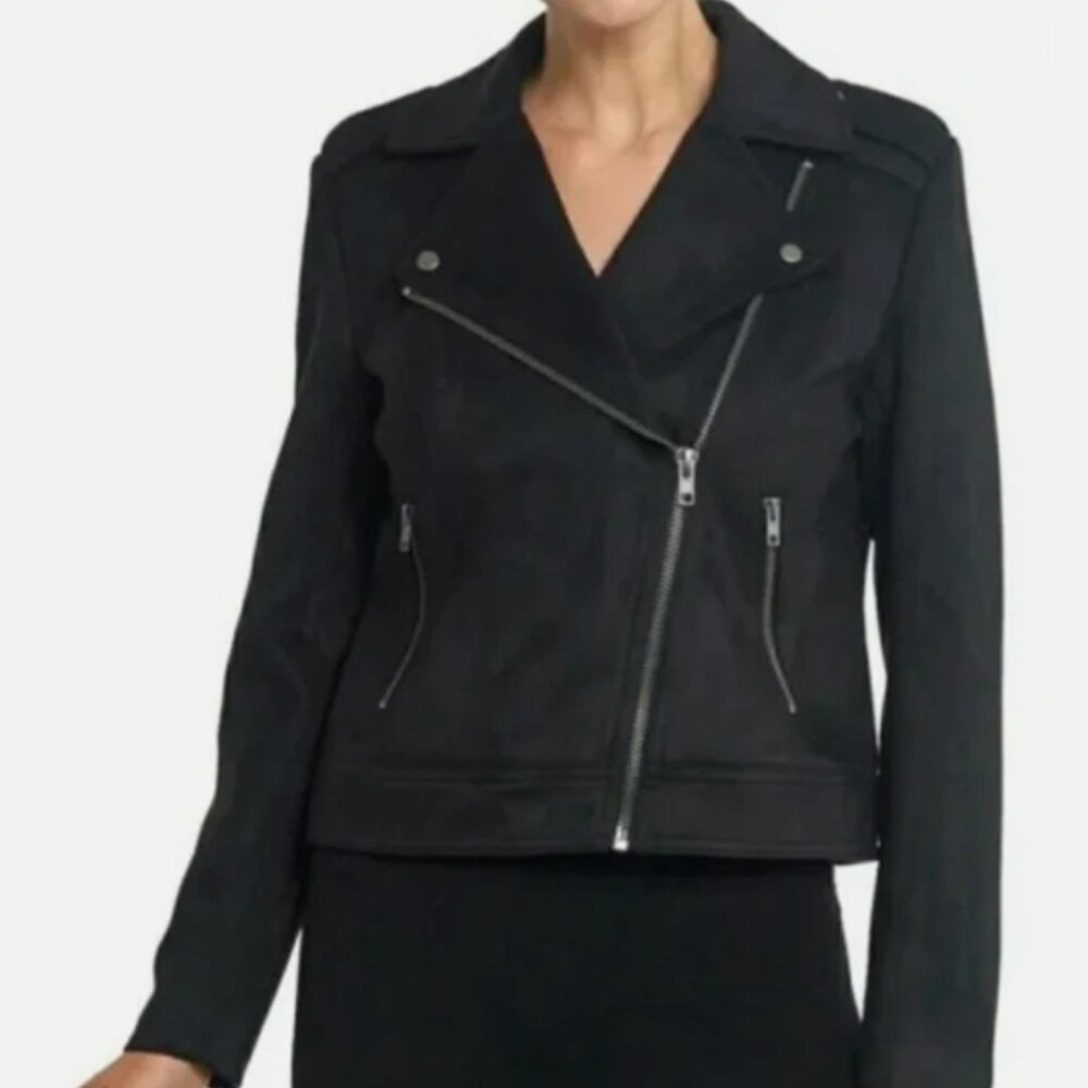 Philosophy Fauz Suede Black Moto Jacket Medium